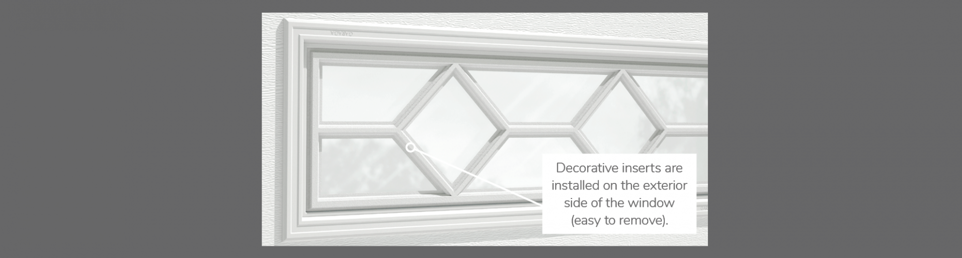 Waterton Decorative Insert, 40" x 13" or 41" x 16", available for door R-16, 3 layers - Polystyrene, 2 layers - Polystyrene and Non-insulated