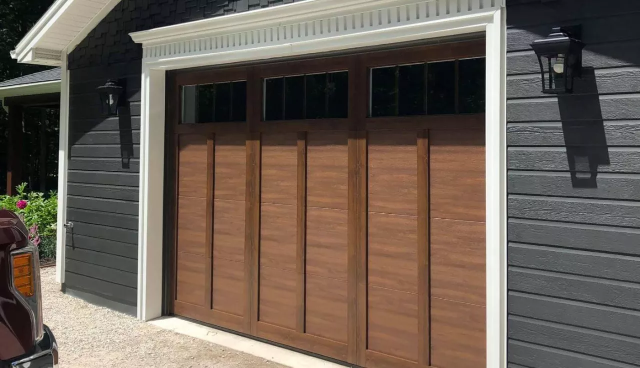 Homeowners projects made by Peninsula Overhead Doors - Eastman E-12, Chocolate Walnut
